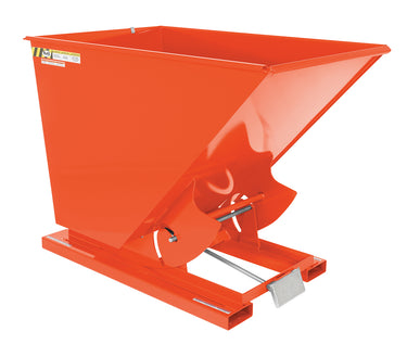 1-1/2 CuYd 70 Degree Medium Duty Self Dumping Hopper w/ Bumper Release - Orange